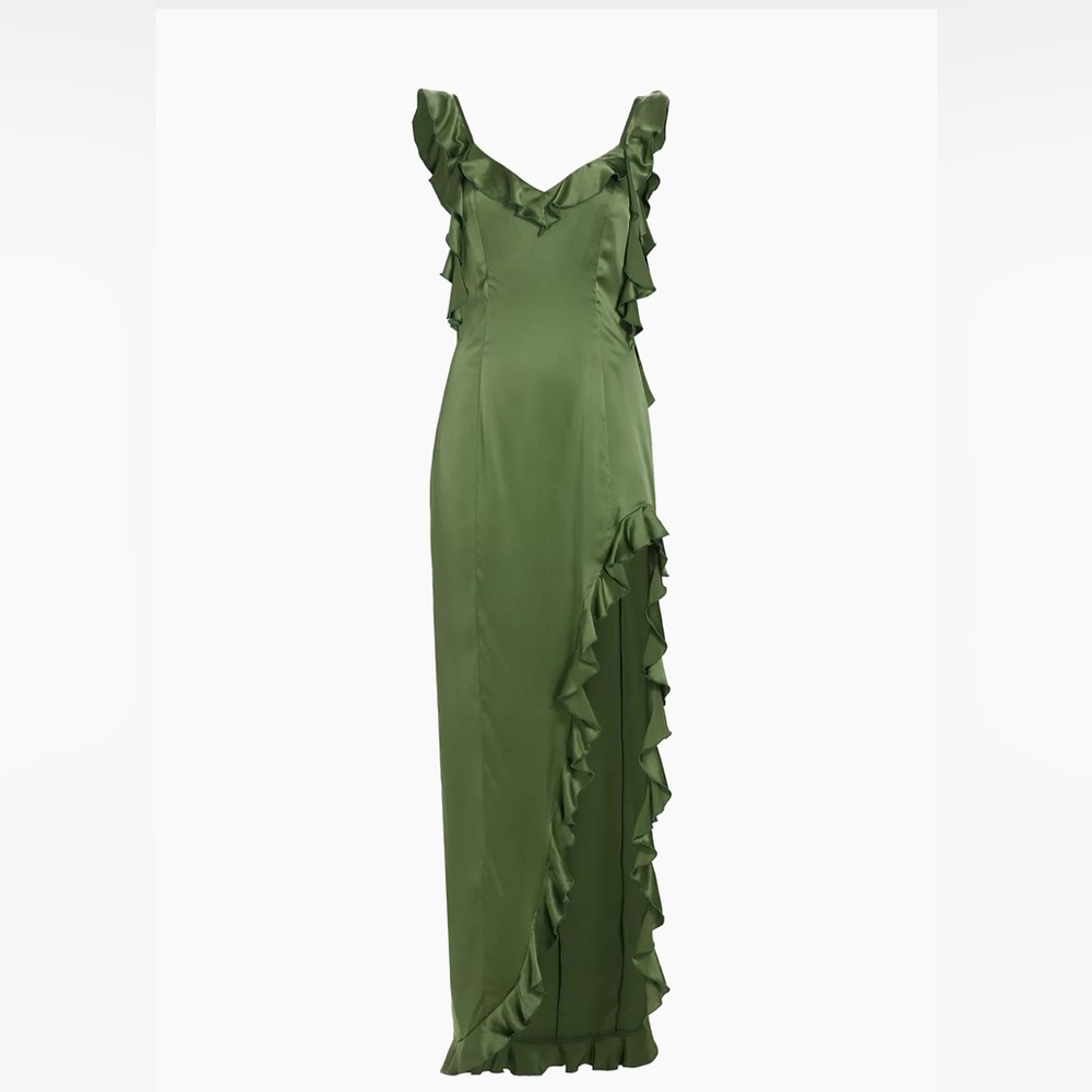 Amanda Uprichard emerald green silk dress